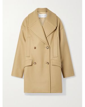 Michael Kors Oversized Double-Breasted Wool Coat - Natural