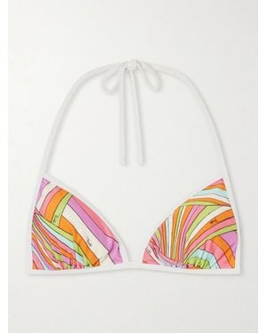 PUCCI Printed Triangle Bikini Top - Pink
