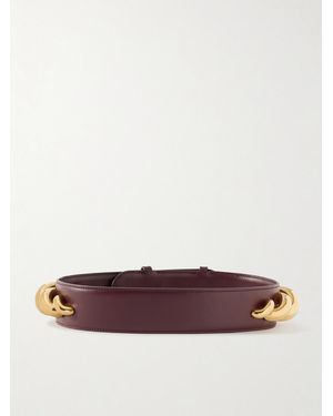 Alaïa Embellished Leather Waist Belt - Brown