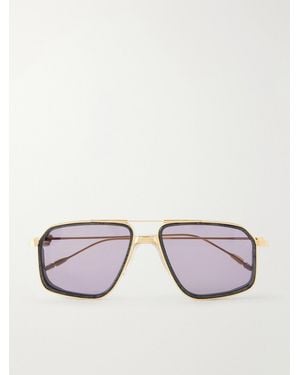 Jacques Marie Mage Jagger Aviator-Style Titanium Sunglasses - Metallic