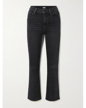 PAIGE Claudine Cropped High-Rise Flared Jeans - Black