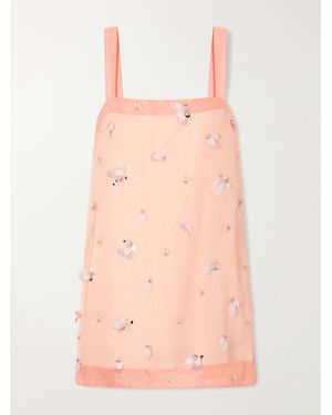 Jonathan Simkhai Sumi Embellished Organza Mini Dress - Pink