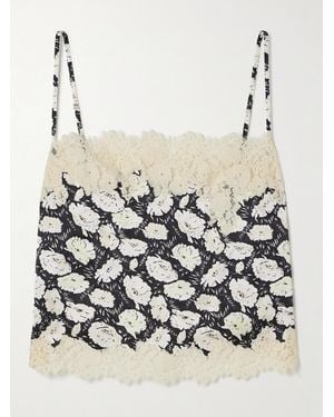 Doen Loure Lace-Trimmed Floral-Print Silk-Satin Camisole - Multicolor