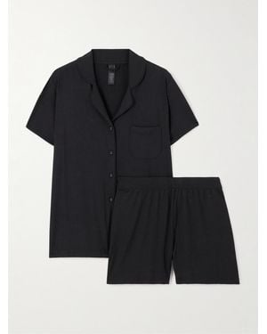 Skims Soft Lounge Short Sleep Set – Onyx – Pyjama Aus Stretch-Modal-Jersey - Schwarz
