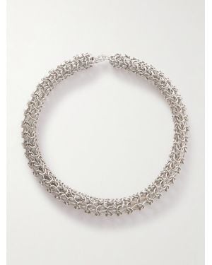Bottega Veneta Crochet Choker Aus - Weiß