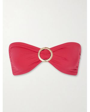 Away That Day Cayman Island Embellished Bikini Top - Red