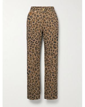 Blazé Milano Simba Paso Leopard-Print Mid-Rise Slim-Fit Jeans - Natural