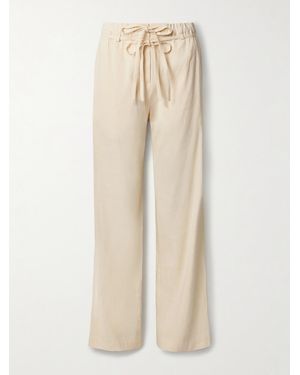 Proenza Schouler Magnus Hose Mit Weitem Bein Aus Einer Leinenmischung Mit Bindegürtel - Natur