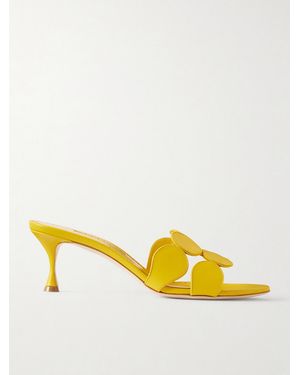 Manolo Blahnik Haribalmu 50 Leather Mules - Yellow