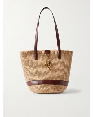 Chloé Leather-Trimmed Raffia Tote Bag - Natural