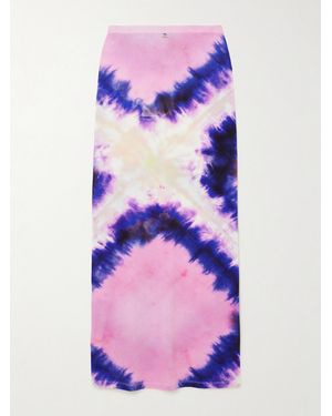 Rabanne Tie-Dyed Stretch-Crepe Maxi Skirt - Purple