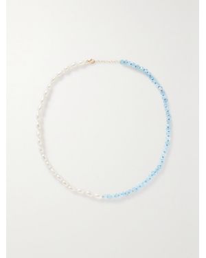 JIA JIA Collier En Or, Aigues-Marines Et Perles Union - Bleu