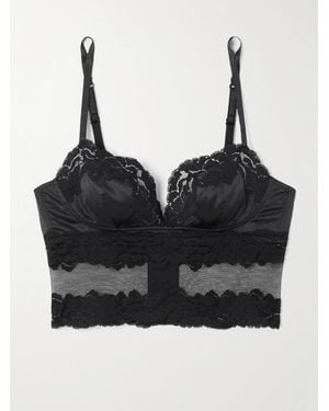 Dolce & Gabbana Soutien-Gorge Balconnet En Dentelle Et En Satin De Soie Stretch - Noir