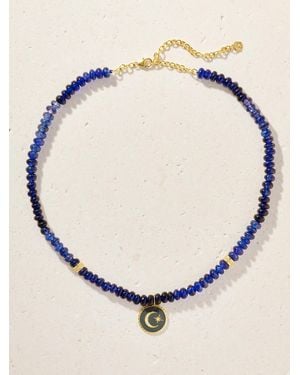 Sydney Evan Celestial 14-Karat, Sapphire, Diamond And Enamel Necklace - Natural