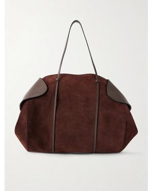 Neous Berenices Suede And Leather Shoulder Bag - Brown