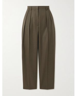 Altuzarra Emmett Pleated Wool Tapered Trousers - Green