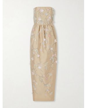 BERNADETTE Lena Embellished Taffeta Gown - Natural
