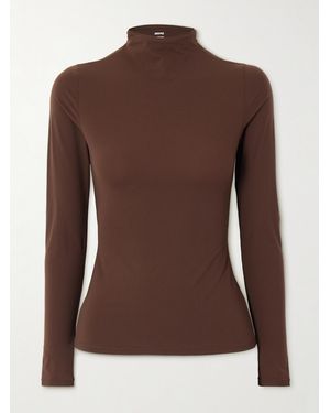 Skims Fits Everybody Turtleneck Top - Brown