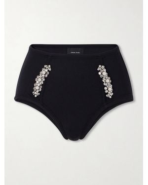 Simone Rocha Embellished Ribbed Shorts - Black