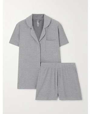 Skims Soft Lounge Short Sleep Set – Heather – Pyjama Aus Stretch-Modal-Jersey - Grau