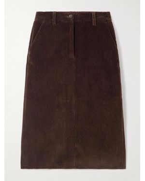 Bally Cotton-Corduroy Midi Skirt - Brown