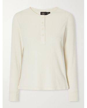 RRL Waffle-Knit Cotton-Blend Henley Top - Natural