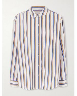 Leset Yoshi Striped Cotton-Blend Poplin Shirt - White