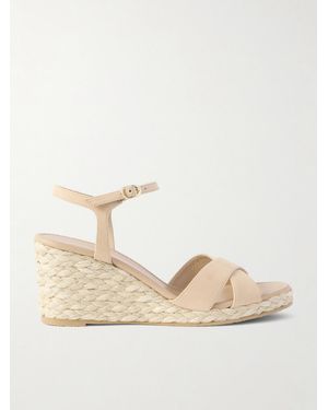 Stuart Weitzman Dayna Espadrille-Wedges Aus Veloursleder - Natur