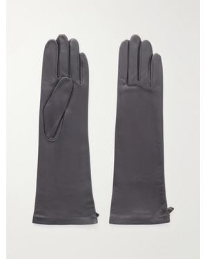 Agnelle Celia Leather Gloves - Blue