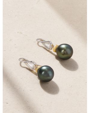 Octavia Elizabeth 18-Karat, Platinum, Diamond And Pearl Earrings - Natural