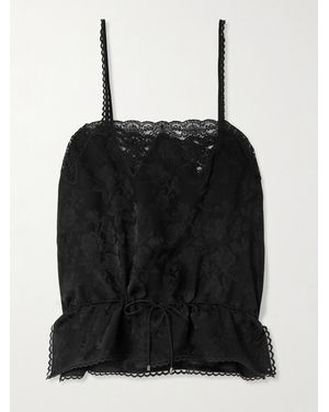 Chloé Lace-Trimmed Silk-Jacquard Camisole - Black