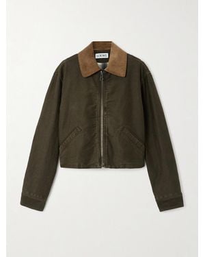 Loewe Corduroy-Trimmed Cotton Jacket - Green