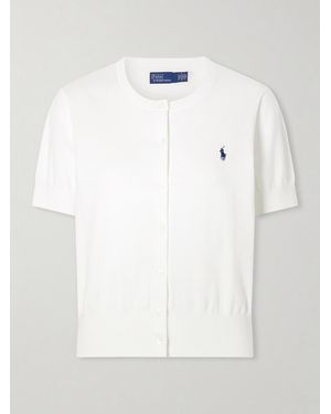 Polo Ralph Lauren Logo-Embroidered Cotton-Blend Cardigan - White