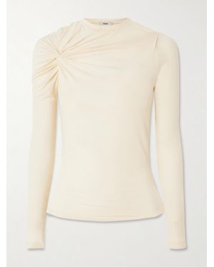 Agolde Lissa Gathered Jersey Top - Natural
