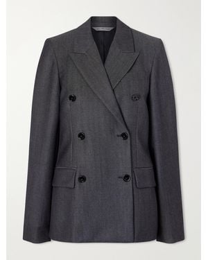 Balenciaga Double-Breasted Wool-Twill Blazer - Black