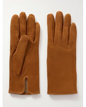 Nour Hammour Suede Gloves - Brown