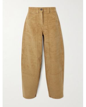 Co. Tton-Rduroy Barrel-Leg Trousers - Natural