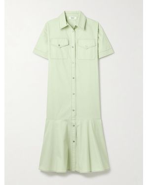 Sea Sullivan Cotton-Poplin Midi Shirt Dress - Green