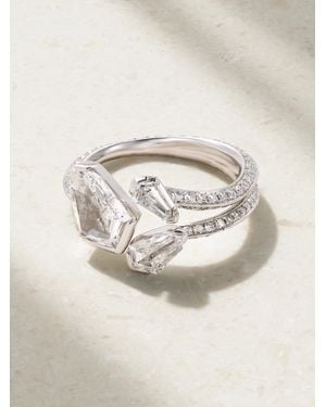 David Morris Bague En Or Blanc 18 Carats (750/1000) Et Diamants - Neutre