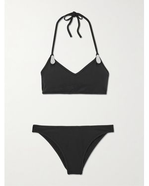 Bottega Veneta Embellished Halterneck Bikini - Black