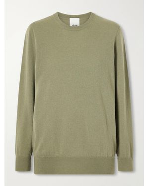 Allude Wool And Cashmere-Blend Sweater - Green