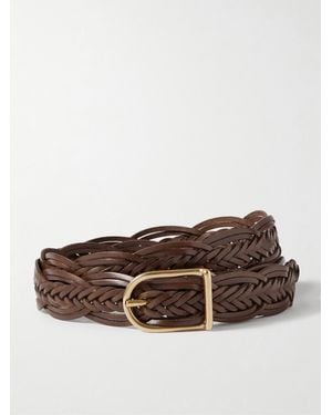 Anderson's Woven Leather Belt - Brown