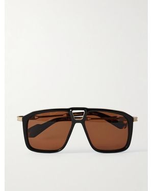 Jacques Marie Mage Savoy Pilotensonnenbrille Aus Titan Und Azetat - Schwarz