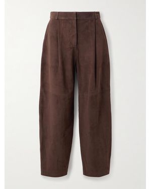 Co. Verkürzte Barrel-Hose Aus Veloursleder - Braun