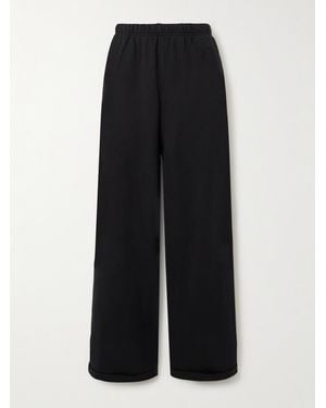 Skims Cotton-Blend Jersey Straight-Leg Track Pants - Black
