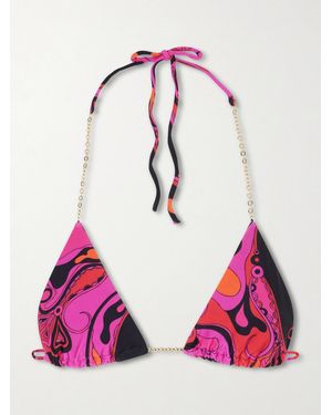 PUCCI Printed Triangle Bikini Top - Pink