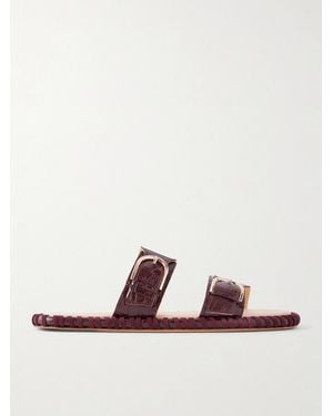 Gabriela Hearst Sage Croc-Effect Leather Flats - Red