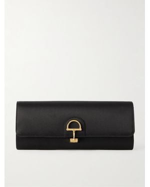 Gucci 73 Horsebit-Detailed Satin Clutch - Black