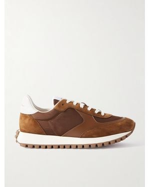 Gianvito Rossi Gravel Suede, Leather And Shell Trainers - Brown