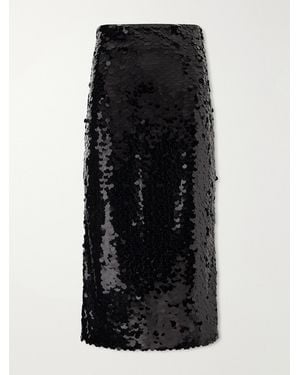 Dolce & Gabbana Sequin-Embellished Tulle Midi Skirt - Black